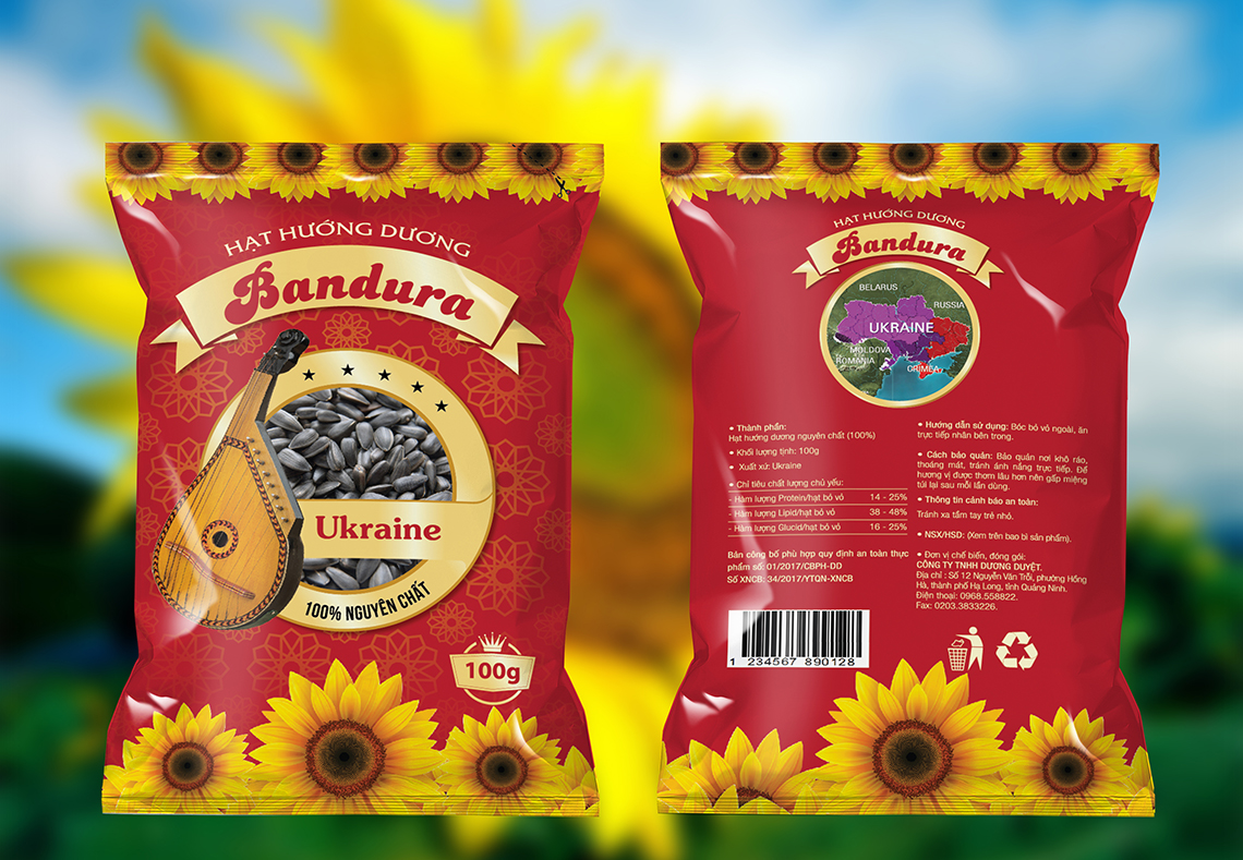 Bandura - Thiết kế bao bì gói hướng dương Ukraina